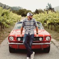 red ford gt in a vineyard