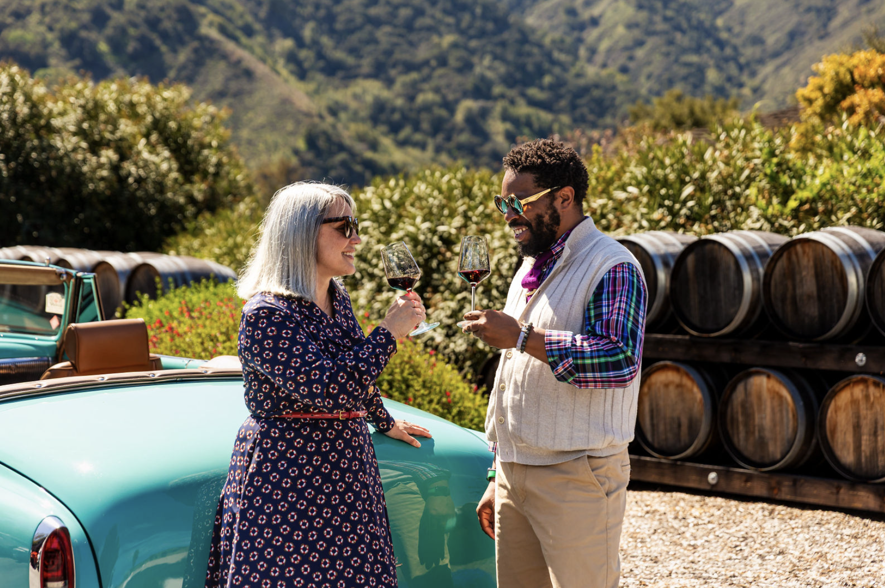couple enjoying their wine tasting
