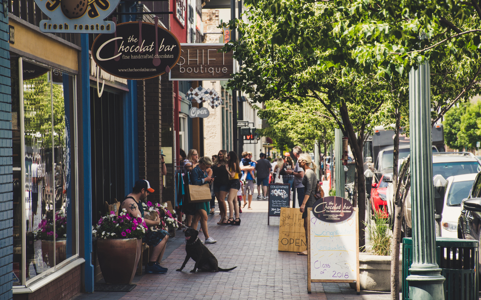 people on the charming streets of carmel by the sea, a great place for shopping