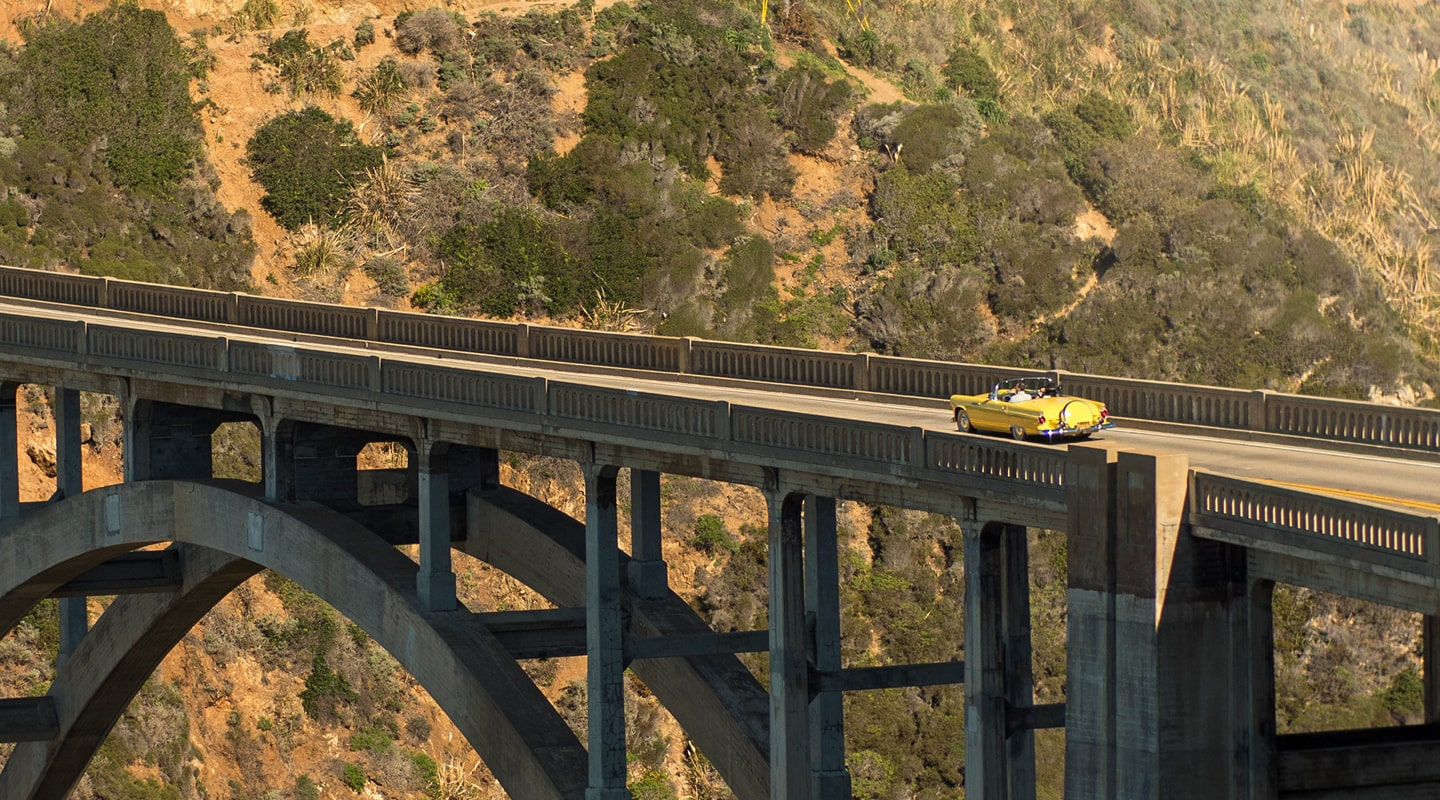 5 drive big sur in a classic car